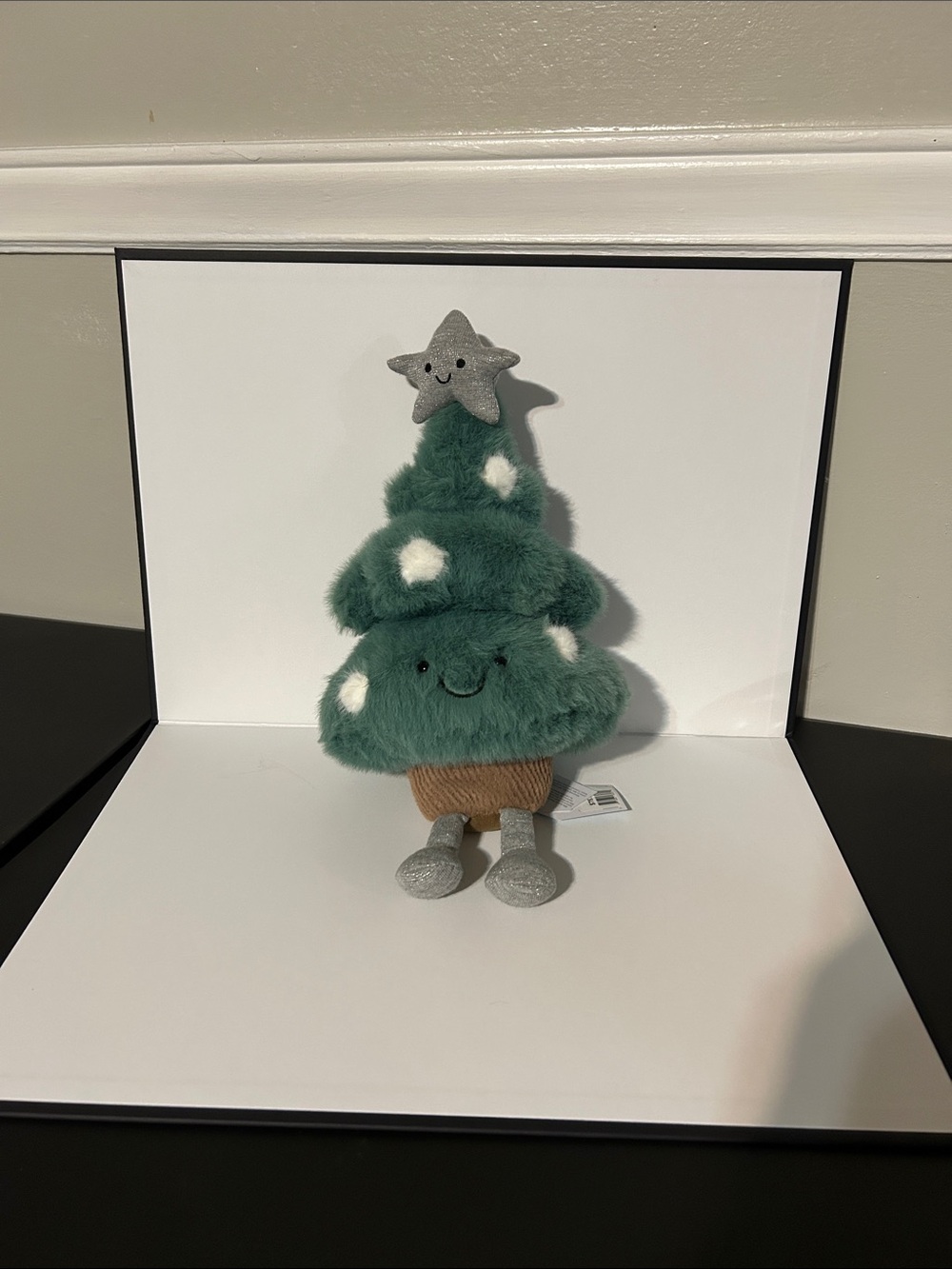 Rare/retired Jellycat Plush Green Fuzzy Christmas Tree Accent